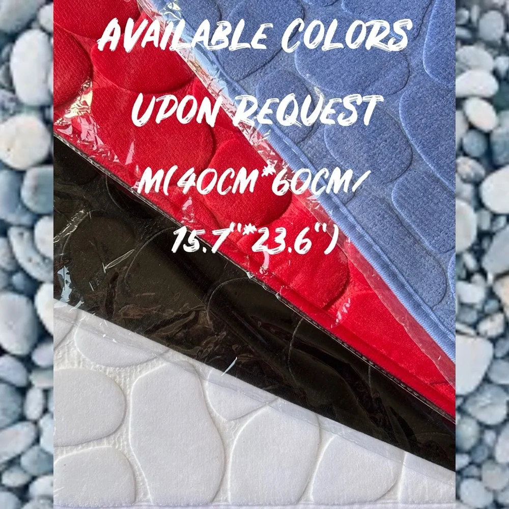 White Pebble Memory Foam Super Absorbent Floor Mat